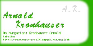 arnold kronhauser business card